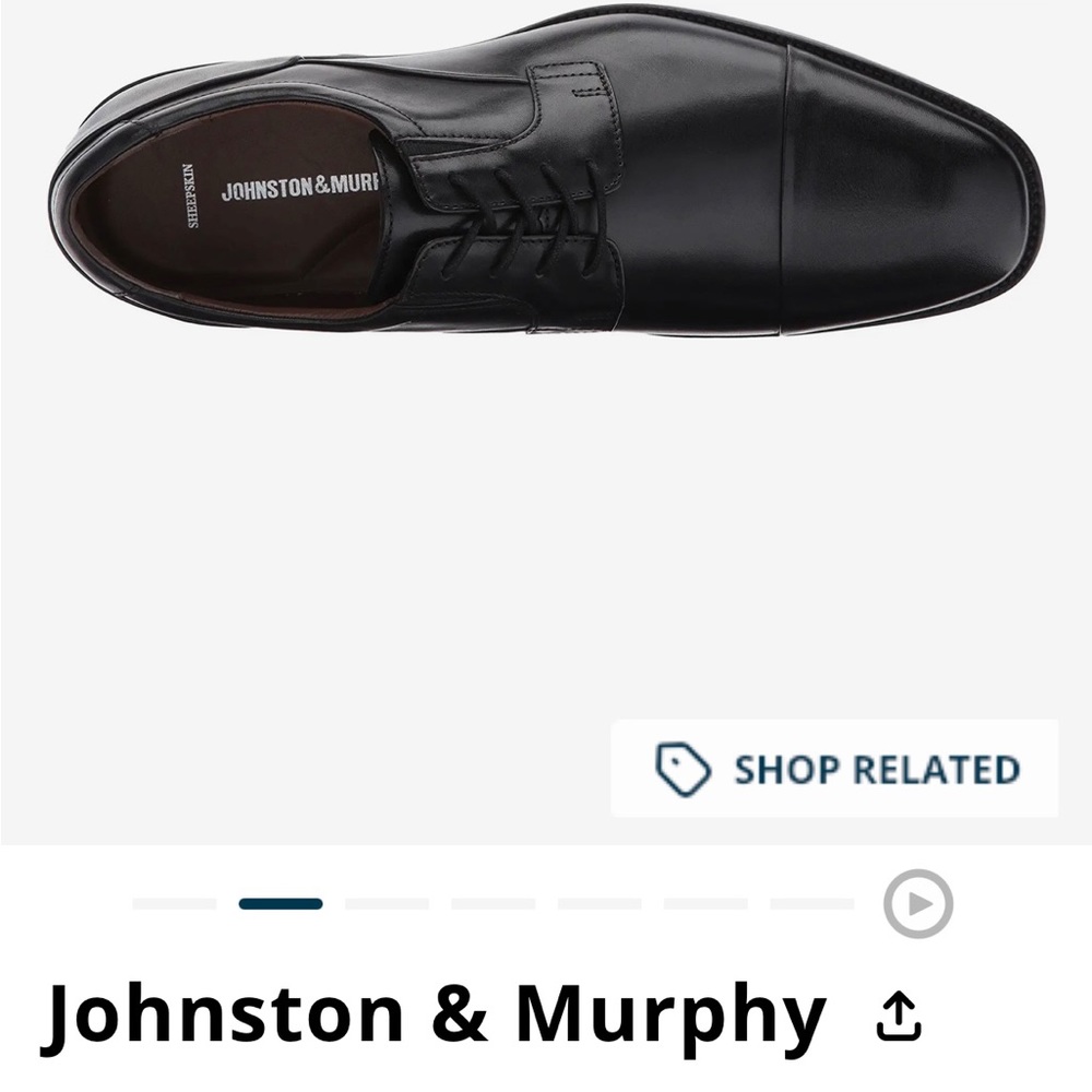 Johnston & Murphy men’s dress shoes.  Black leather, “Lancaster” sz 10 M.  NEW